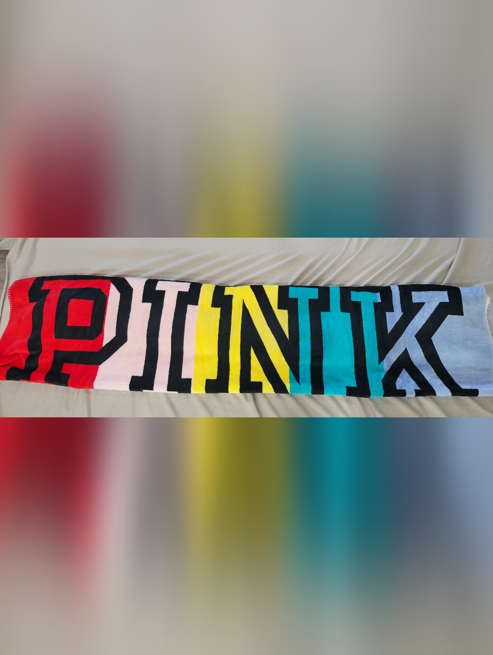 PINK Victoria's Secret - Colorblock Lettered Home Throw